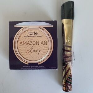 Tarte Amazonian clay blurring powder foundation- 12N fair neutral plus brush